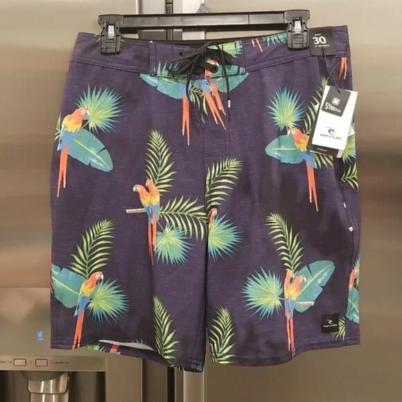 RIP CURL Mirage Subtropic Swim Trunks ~ Swim Shorts Tropical Parrot Print 30 NWT - Picture 6 of 14